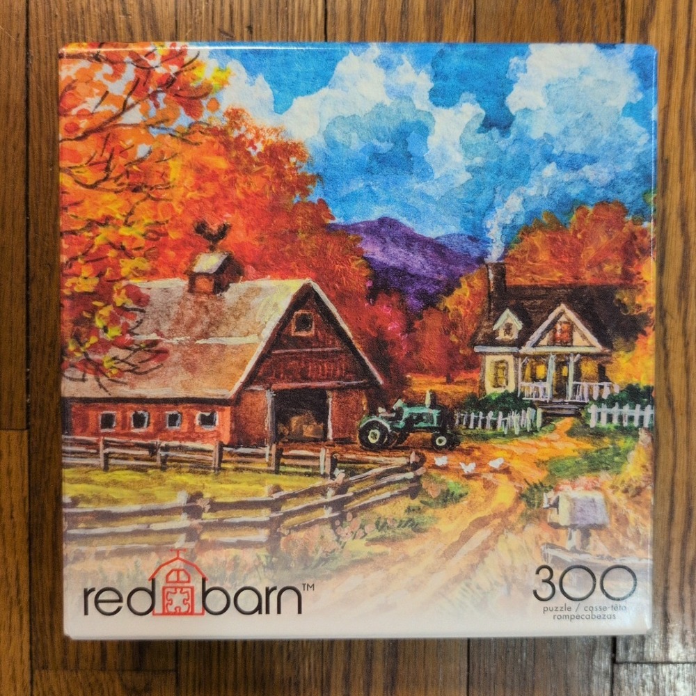 Red Barn at Fall 300 Piece Jigsaw Puzzle 52015‎ Autumn Farm Landscape NEW SEALED